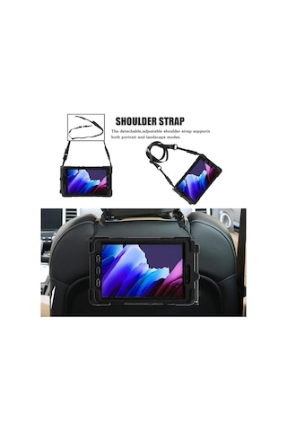Samsung Galaxy Uyumlu Tab Active 3 T577 Tablet Kılıfı Defender Askılı Tank Zırh Silikon Yüksek Koruma Kılıf