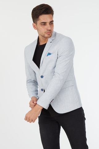 Sposo 5123 Dar Kalıp Keten Buz Mavisi Erkek Blazer Ceket Mavi