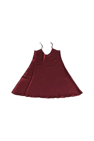 Moongirl 5099 Kadın Fantazi Saten Gecelik Bordo-Bordo-L