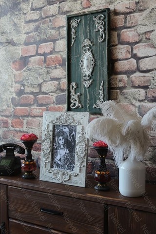 Neiwel Vintage Flora Resim Ve Ayna Çerçevesi Beyaz