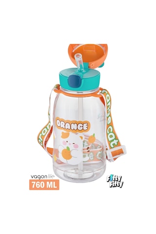 Vagonlife Pipetli 3d Hayvan Figürlü Çocuk Su Matarası 760 ML -ffvgn2021