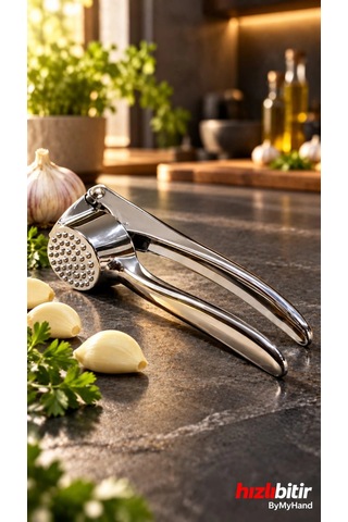 Bymyhand Metal Premium Sarımsak Ezici Öğütücü Gümüş