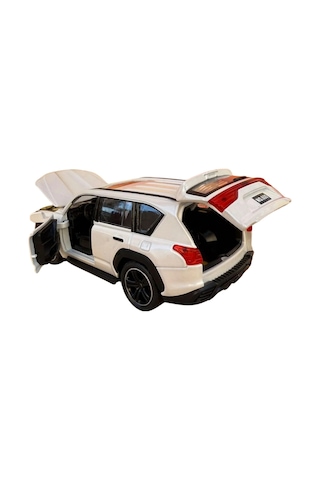 1:32 Ölçek Metal Model Araba Lx600 Lüks Suv Jip - Işıklı Sesli Çek Bırak - Beyaz
