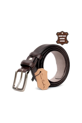 Pierre Cardin Pc351 Erkek 3,5 Cm Hakiki Deri Kemer Kahverengi Koyu-kahverengi Koyu Koyu Kahverengi