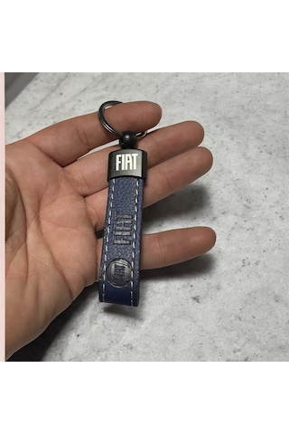 Fiat Yazılı Ve Logolu Anahtarlık Lacivert Termo Deri