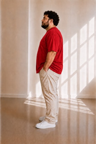 Sngl Tekstil Erkek Büyük Beden Oversize Kısa Kollu T-shirt 3xl 4xl 5xl 6xl 7xl 8xl 9xl Kırmızı