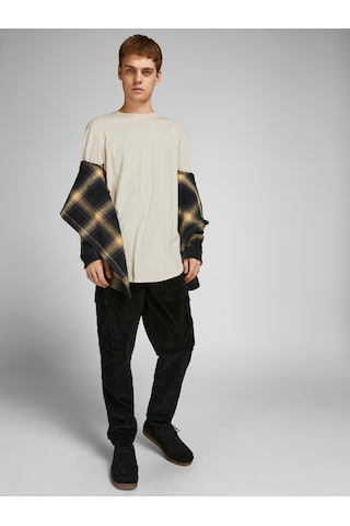 Jack & Jones Yuvarlak Yaka Ekru Erkek T-Shirt 12113648 Bej