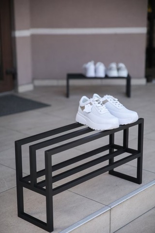 Aju Endüstriyel Metal Ayakkabılık Şık Modern Koridor Ayakkabı Rafı Dayanıklı Metal Stand Dolap İçi Raf Siyah