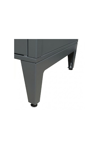 Alfafonet Ziglat Serisi Kilitli Metal Home Office Dolabı Cam Kapaklı Antrasit Gri Ral 7016 450x1500x450 Mm