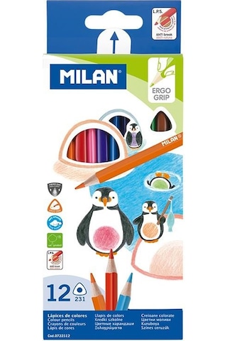 Mılan 722312 Colours Üçgen Kuru Boya Kalemi 12li