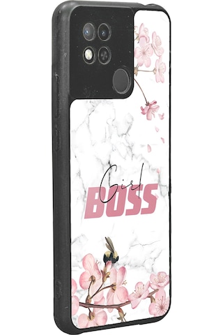 Xiaomi Redmi 10c Sakura Girl Boss Tasarımlı Glossy Telefon Kılıfı Siyah