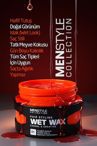 Ostwint Menstyle Collection No:01 Profesyonel Saç Şekillendirici Wet Islak Wax 150 ML