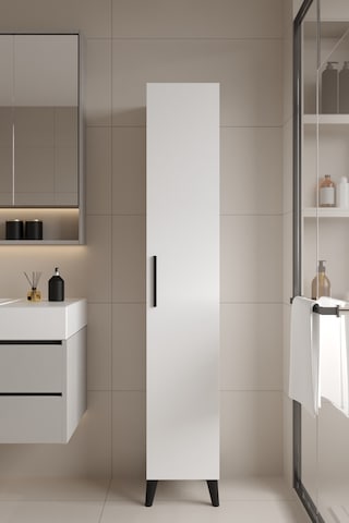 Mundo Tek Kapılı Banyo Dolabı Çok Amaçlı Dolap - Beyaz Beyaz