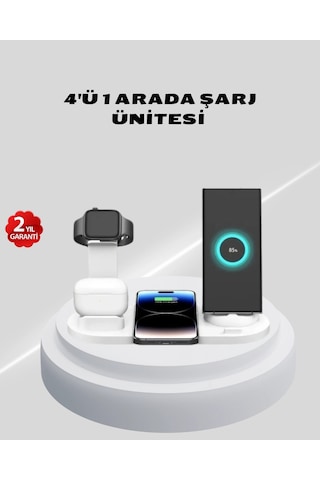 Mey İthalat Kablosuz Şarj İstasyonu 4 Ü 1 Arada İphone Watch Ve Airpods Uyumlu -