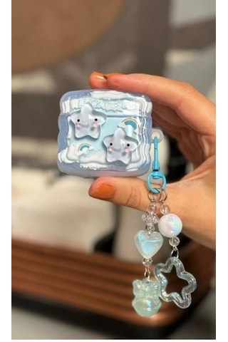 Airpods 4. Nesil Ile Uyumlu Sevimli Yıldız Figürlü Ve Boncuk Süslü Kulaklık Kılıfı