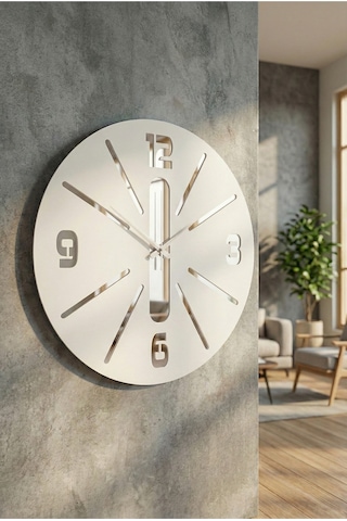 Beyaz Renk Hediyelik Ahşap Dekoratif 50cm Farklı Desenli Duvar Sa