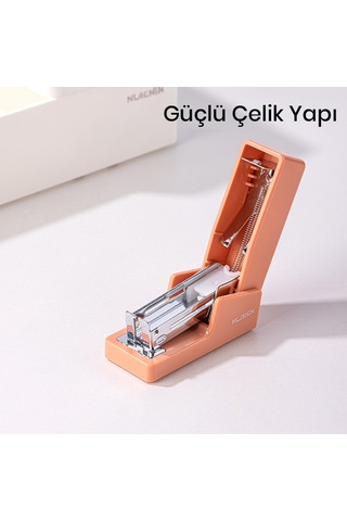 Nusıgn Mini Zımba 20 Yaprak Kapasiteli 24/6-26/6 Uyumlu Pembe Ofis Zımbası