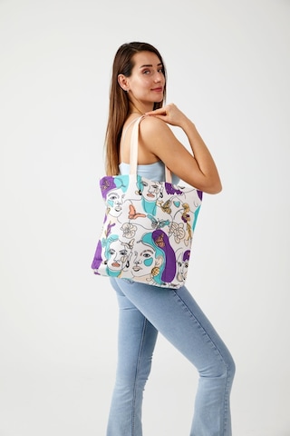 Kadın Bohem Bez Alışveriş Plaj Çantası Çok Renkli