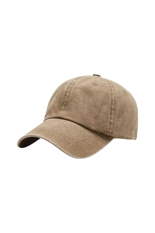 Tezzgelsin Unisex Eskitme Vintage Pamuklu Ayarlanabilir Beyzbol Kep Şapka 2'li Set Camel - Kırmızı