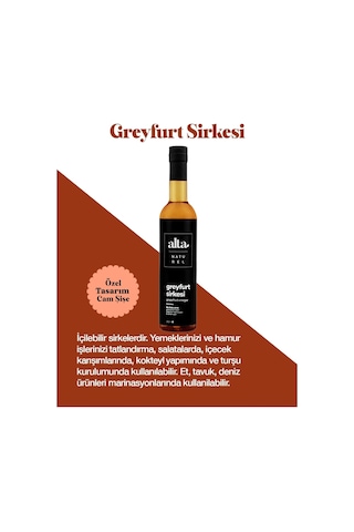 Alta Naturel Doğal Fermente Greyfurt Sirkesi 500 ML
