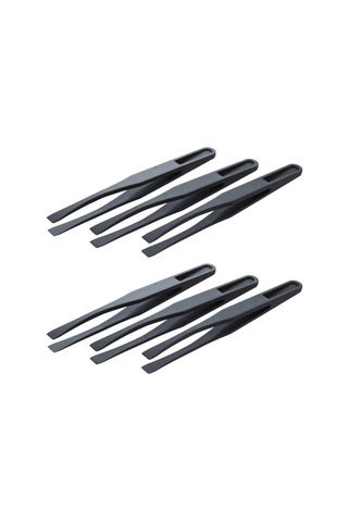 Tangshopping 115mm Uzun Düz Uçlu Siyah Plastik Anti-statik Cımbız 3'lü