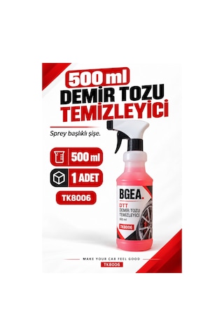 Bgea Dtt Demir Tozu Temizleyici Sprey 500 Ml Ph Nötr Jant Ve Araç Yüzey Temizleyici