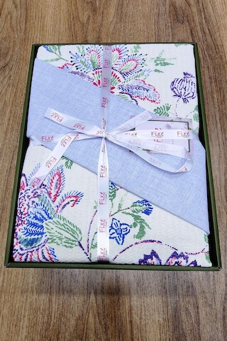 Adsila Mavi Tek Kişilik Pike Takımı %100 Pamuk, Lastikli Çarşaflı Mavi