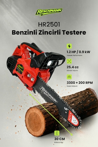 Reschmann R-hr2501 Benzinli Testere 25.4cc / 1.2 Hp