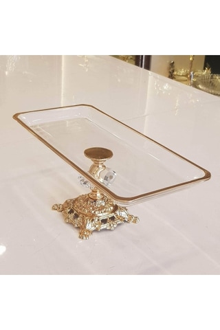 Atabey Home Döküm Ayaklı Yaldız Detaylı Servis Tabağı