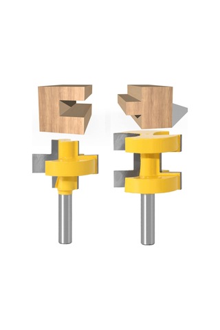 Xiaochen 2 Adet Tslot Kare Diş Tenon Kesici Set Gravürlü Karbür Kesici Ahşap İşleme Kanal Aracı 8mm Shank