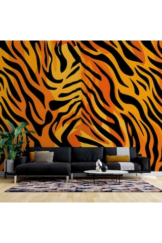 3 Boyutlu Leopar Motif Desenli Duvar Kağıdı 1 M²