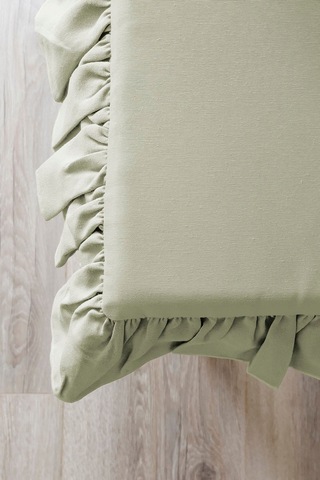 Fırfırlı Sıvı & Leke Itici Iskandinav Sandalye Minderi Su Yeşili Diğer