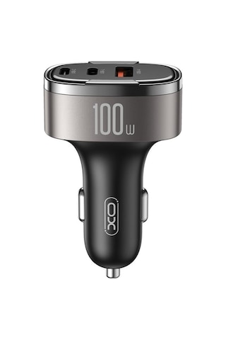 100w Pd Pps Hızlı Araç Şarj Aleti Type-c & Lightning & Usb-a 3 Portlu Voltaj Göstergeli Adaptör