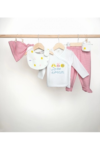 Sezgibaby 5'li Yenidoğan Kız Hastane Çıkışı Hediye Seti Pembe