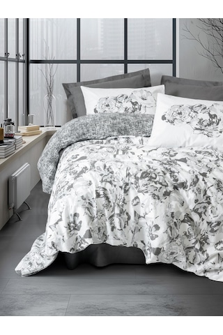 Cotton Box Dual Çift Kişilik Nevresim Takımı Florva Antrasit Antrasit