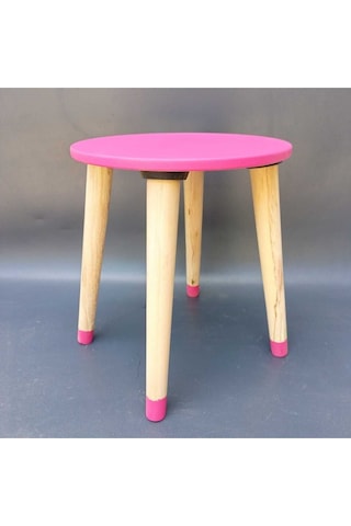 Na Neşeli Ahşap Ahşap Çocuk Taburesi. Çocuk Sandalyesi. Çalışma Masası .renkli Çocuk Odası Sehpa Çiçeklik Ev Dekoru Fuşya