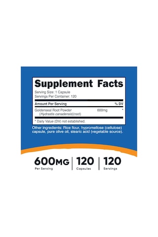 Nutricost Goldenseal Root 600mg, 120 Kapsül