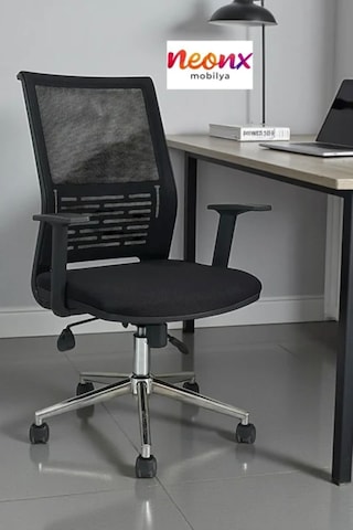 Neonx Spring Çalışma Koltuğu Toplantı Sandalyesi Ofis Koltuğu Siyah