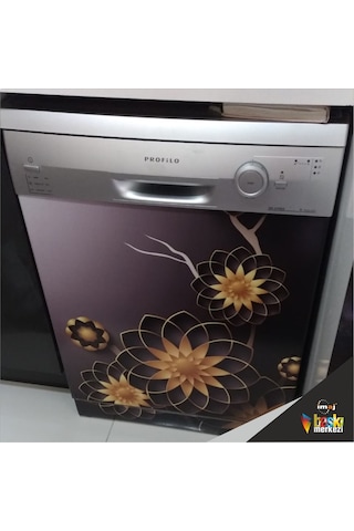 Buzdolabı Ve Bulaşık Makinesi Kapak Folyo Kaplama Çiçekler (408896359)