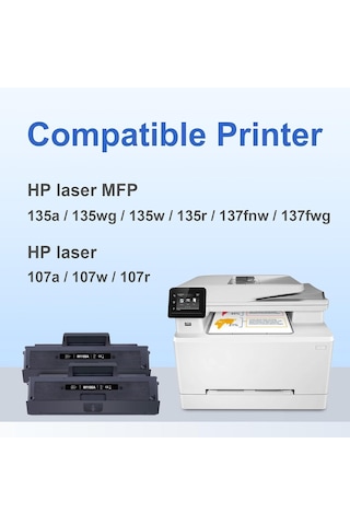 Hp Lazer Mfp 135a 135w 135r 137fnw Hp Lazer 107a 107r İçin Hp 106a W1106a Uyumlu 106a W1106a Toner Çipli