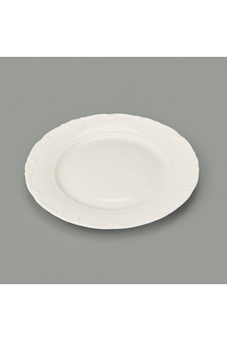 Tulu Porselen Liana 6'lı Servis Tabağı - Krem - 25 Cm Krem