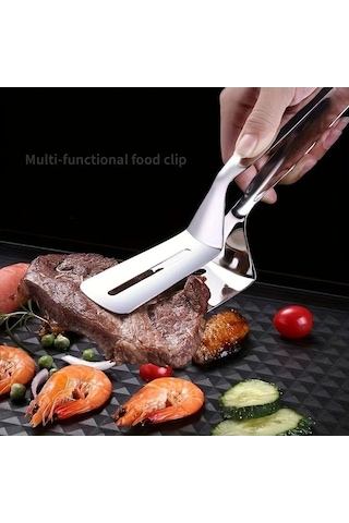 Trendooze Gaojunshop01 Gümüş Paslanmaz Çelik Spatula Seti Yapışmaz Maşalar Gümüş