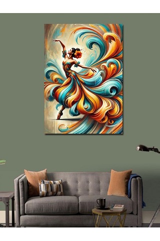 Kanvas Tablo Renkli Soyut Dansçı 100cmx140cm