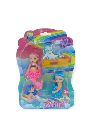2'li Deniz Kızı Bebek Seti - Hareketli Eklemler Ve Aksesuarlı - Pembe & Mavi 2'li Paket