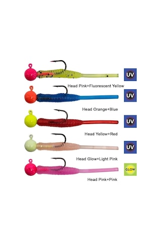 Kendo Hook Worm Jighead+lrf Silikonu 1.5gr+4.5cm 5 Adet