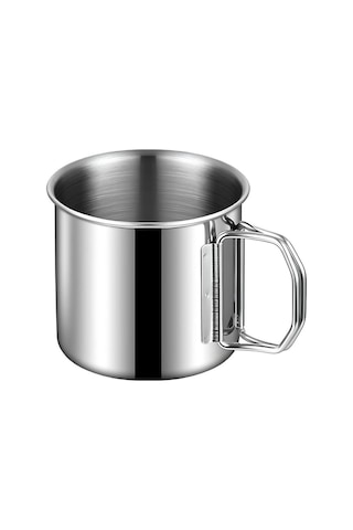 Perlotus Çelik 250 ML Katlanır Kulplu Kahve Kamp Bardağı Fincanı