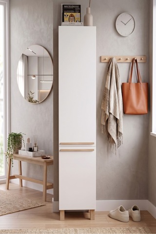 Yurudesign Lusso 2 Kapaklı 8 Raflı Ayakkabılık Çok Amaçlı Dolap Ahşap Ayaklı Sepet-beyaz Lu2-sw