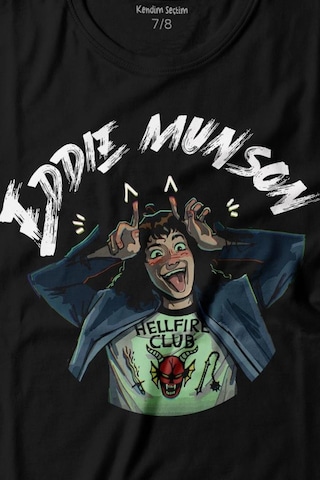 Kendim Seçtim Eddie Munson Stranger Things Sezon 4 Baskılı Tişört Çocuk T-shirt 001
