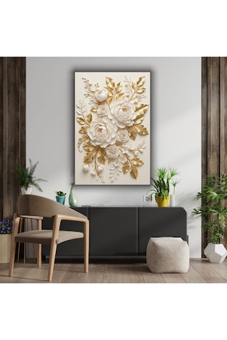 Gold Temalı Dekoratif Cam Tablo -29