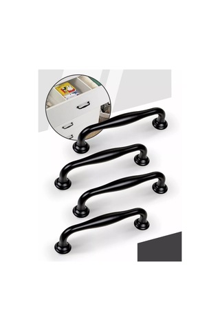 Centr Mebel'noj Furnitury Mobilya Kolları Siyah 96 Mm 4 Adet 99234060 Siyah Mat